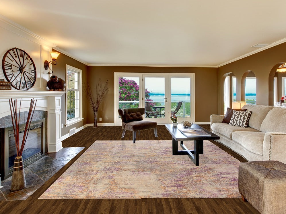 Modern Wool Abstract Indian Area Rug 9x12