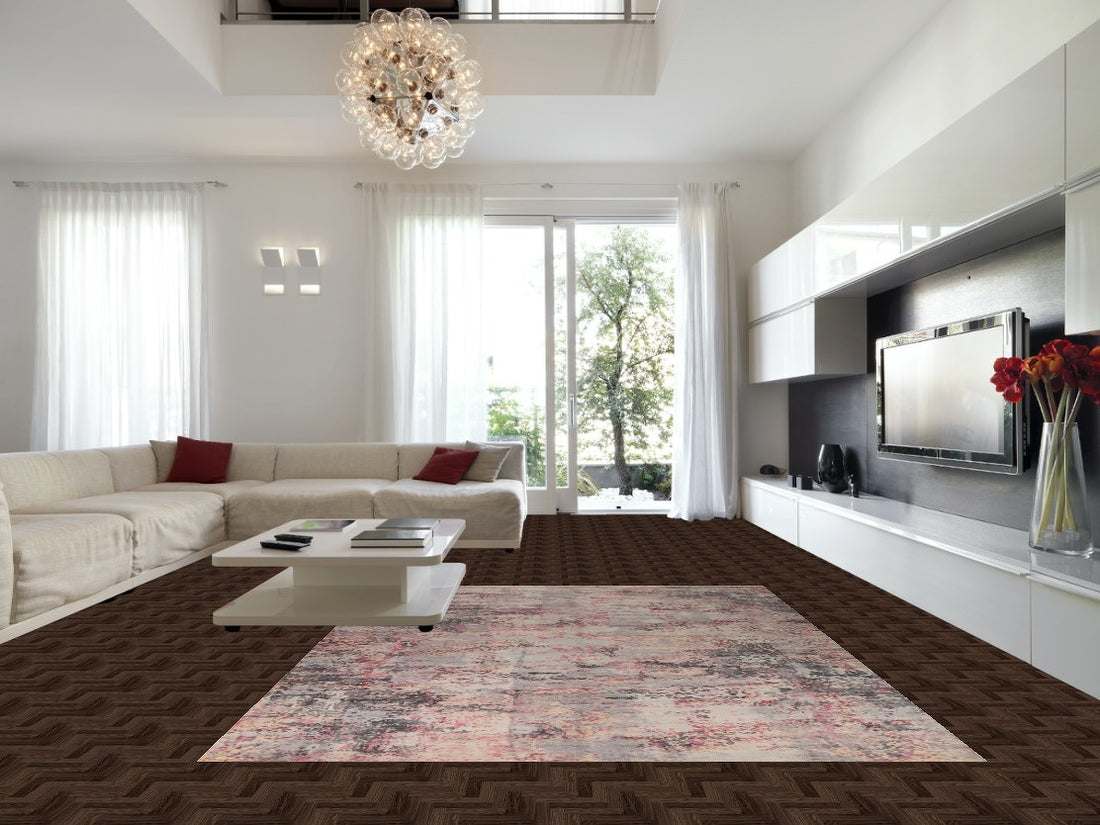 Contemporary Wool Abstract Indian Area Rug 9x12