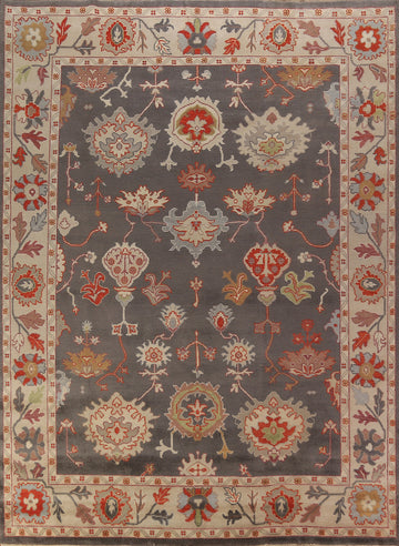 Handmade Gray Oushak Oriental Area Rug 9x12