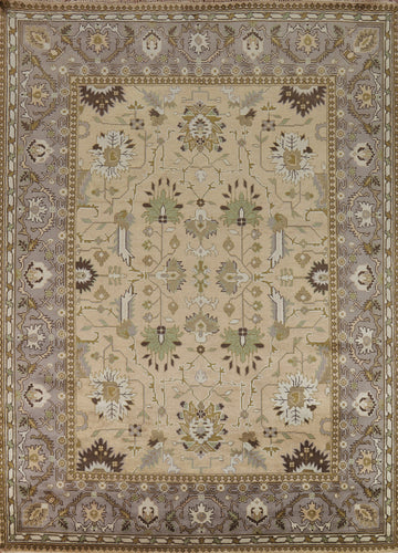 Muted Handmade Wool Oushak Indian Area Rug 9x12