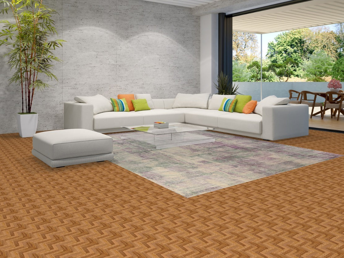 Contemporary Wool Abstract Indian Area Rug 9x12