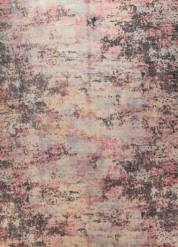 Modern Wool Abstract Indian Area Rug 9x12