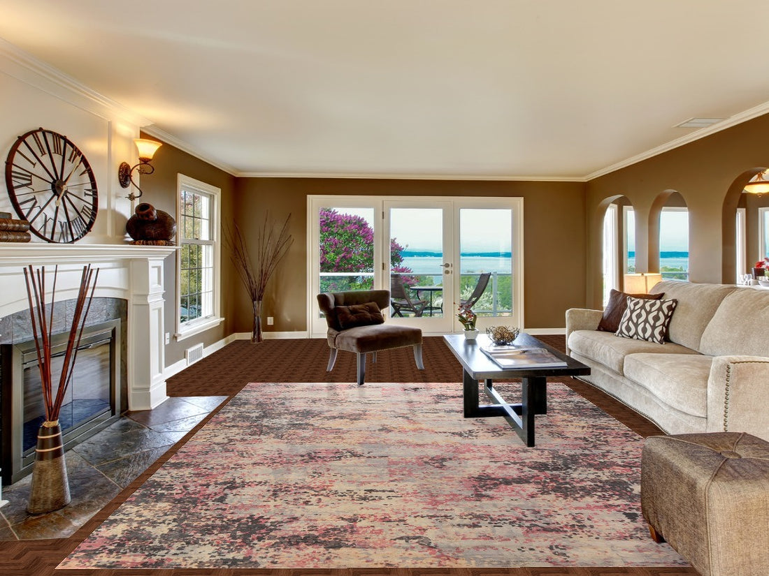 Modern Wool Abstract Indian Area Rug 9x12