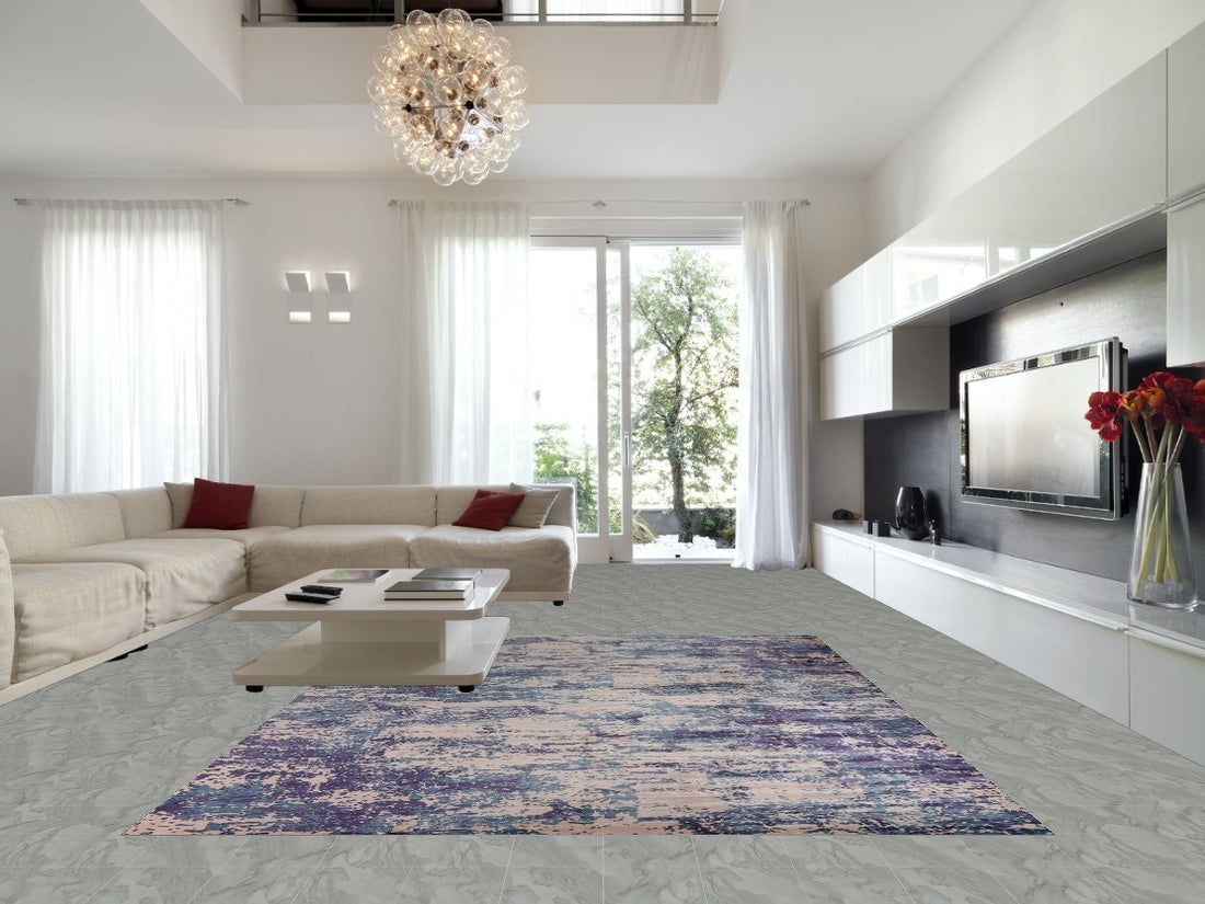 Contemporary Wool Abstract Indian Area Rug 10x13