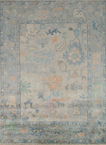 All-Over Wool Oushak Indian Area Rug 8x10