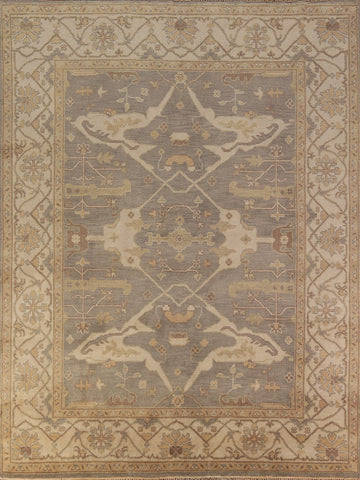 Handmade Gray Wool Oushak Indian Area Rug 8x10