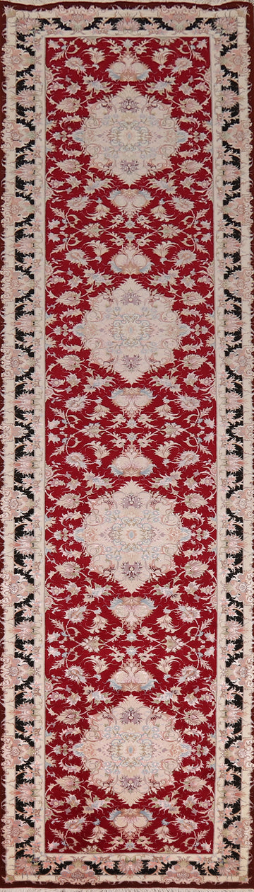 Wool & Silk Tabriz Persian Runner Rug 3x12