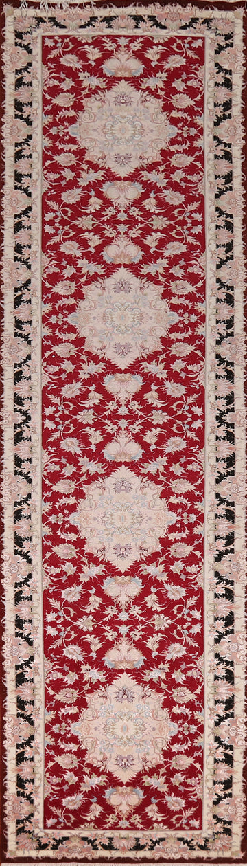 Wool & Silk Tabriz Persian Runner Rug 3x12