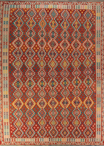 Reversable Wool Kilim Oriental Area Rug 10x13