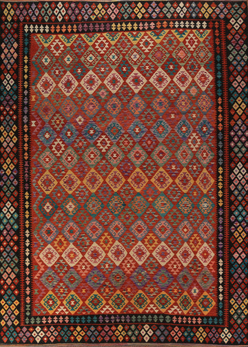 Reversable Wool Kilim Oriental Area Rug 10x13