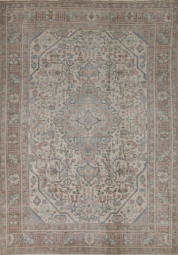 Geometric Wool Tabriz Persian Area Rug 8x11
