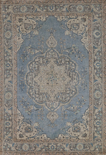 Blue Handmade Tabriz Persian Area Rug 7x10