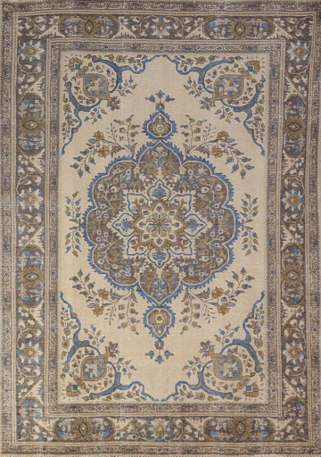 Vintage Wool Tabriz Persian Area Rug 6x9