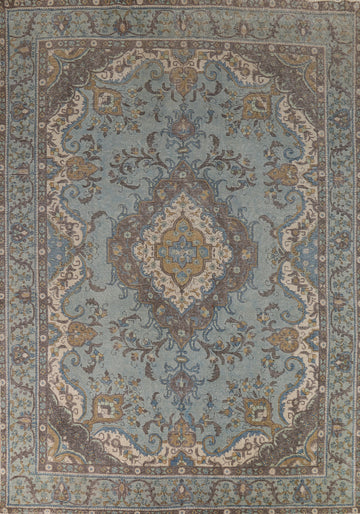 Blue Handmade Tabriz Persian Area Rug 10x13