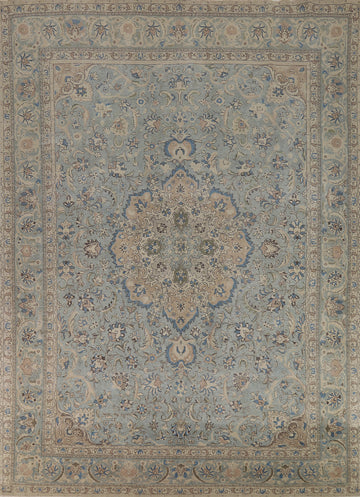 Blue Floral Medallion Tabriz Persian Area Rug 9x13