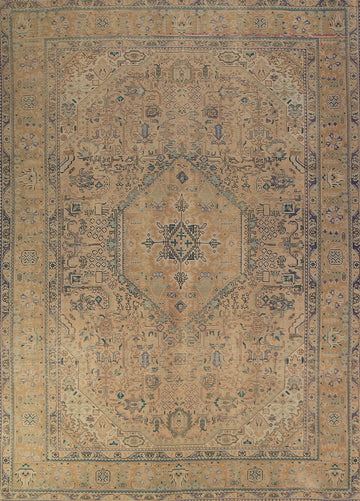 Geometric Wool Tabriz Persian Area Rug 8x11