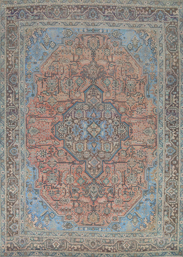 Light Pink Medallion Tabriz Persian Area Rug 10x13