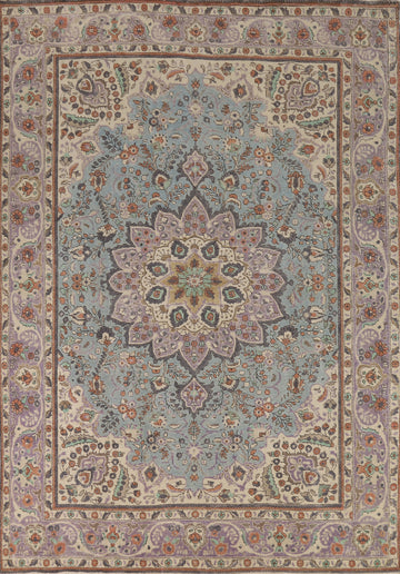 Light Blue Handmade Tabriz Persian Area Rug 8x11