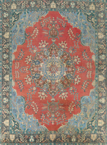 Vintage Wool Tabriz Persian Area Rug 10x12