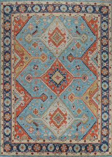 Light Blue Traditional Oushak Indian Area Rug 8x10