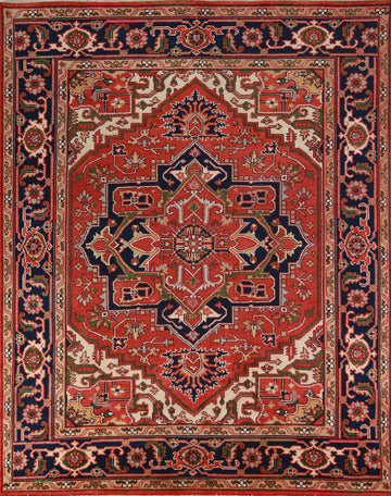 Medallion Wool Heriz Serapi Indian Area Rug 8x10