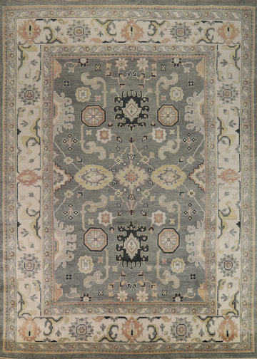 Handmade Gray Oushak Indian Area Rug 8x12