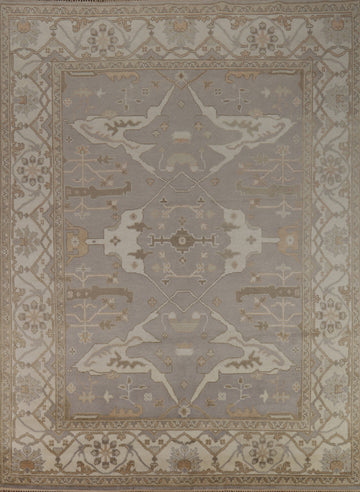 Handmade Gray Wool Oushak Indian Area Rug 8x10