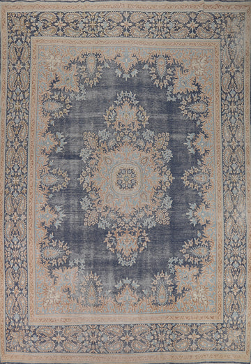 Blue Medallion Kerman Persian Area Rug 10x13