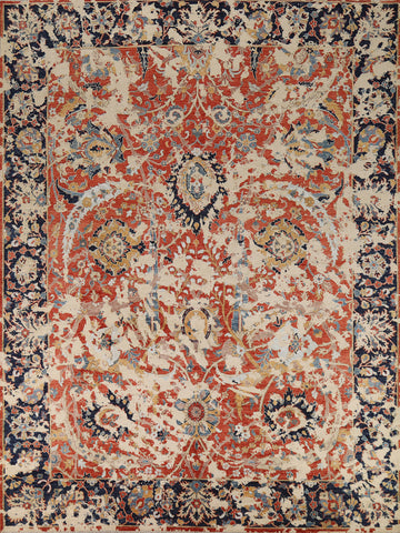 All-Over Floral Art & Craft Oriental Area Rug 8x10
