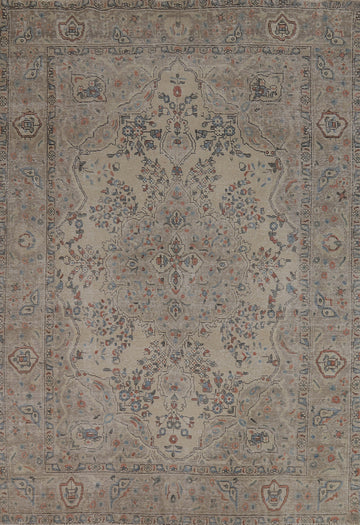 Floral Wool Tabriz Persian Area Rug 7x9
