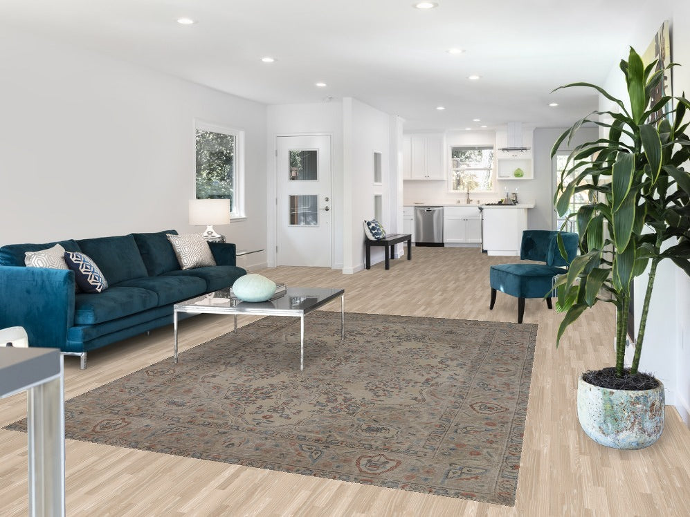 Floral Wool Tabriz Persian Area Rug 7x9