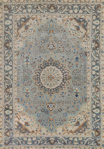 Handmade Blue Tabriz Persian Area Rug 7x10