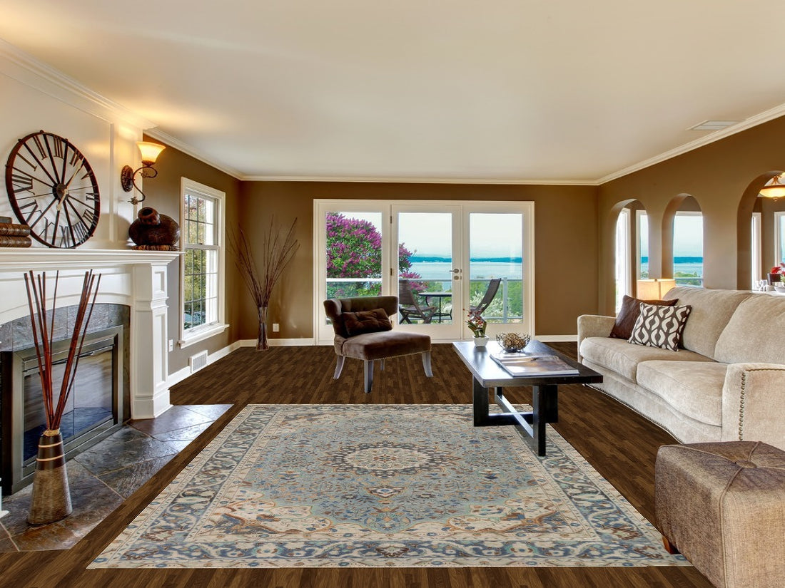 Handmade Blue Tabriz Persian Area Rug 7x10