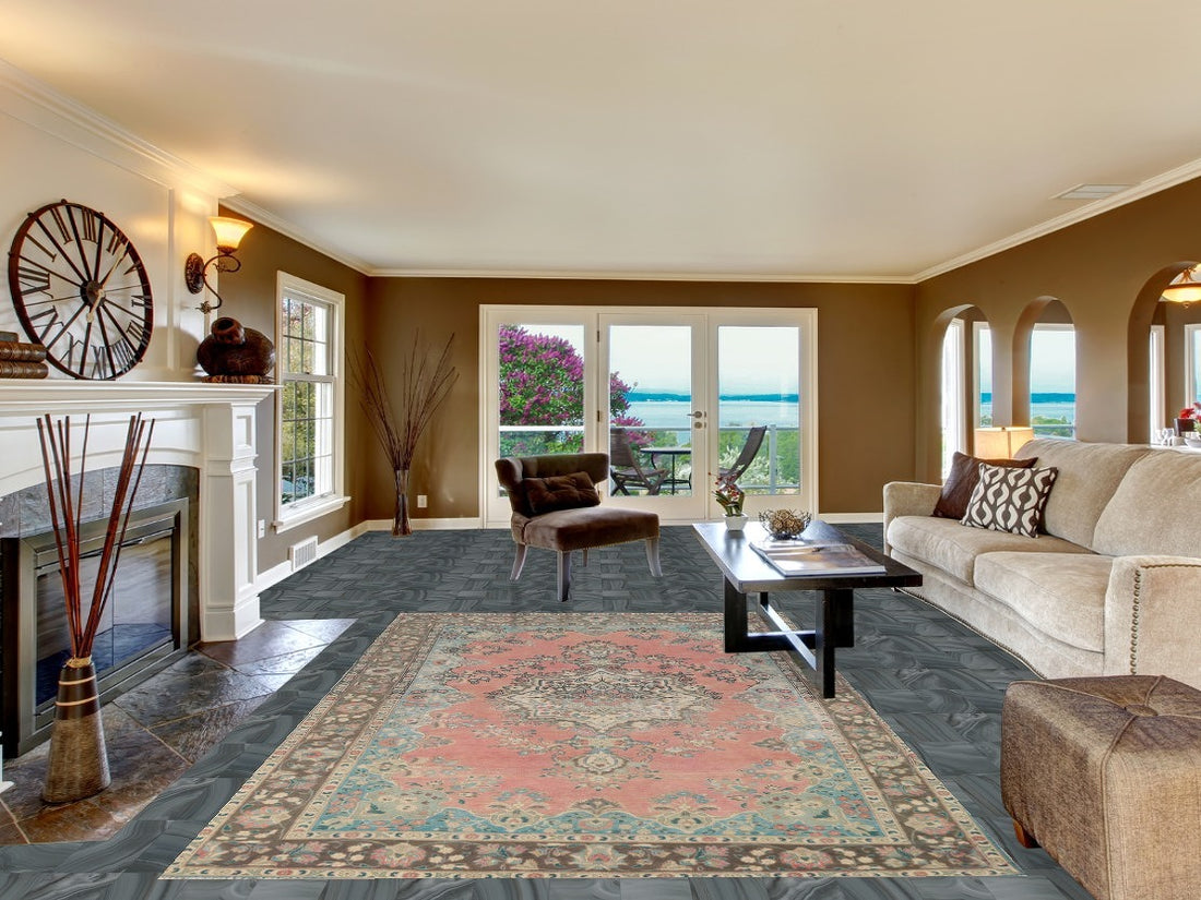 Handmade Pink Tabriz Persian Area Rug 7x10