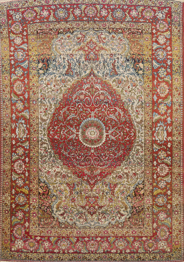 Pre-1900 Antique Vegetable Dye Isfahan Persian Rug 5x7