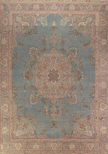 Light Blue Medallion Tabriz Persian Area Rug 9x12