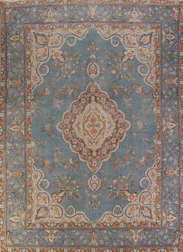 Handmade Blue Tabriz Persian Area Rug 8x11
