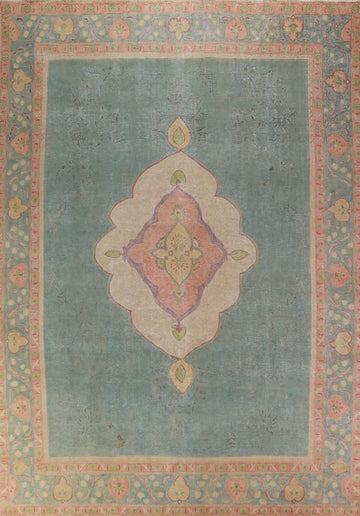 Vintage Wool Tabriz Persian Area Rug 10x13