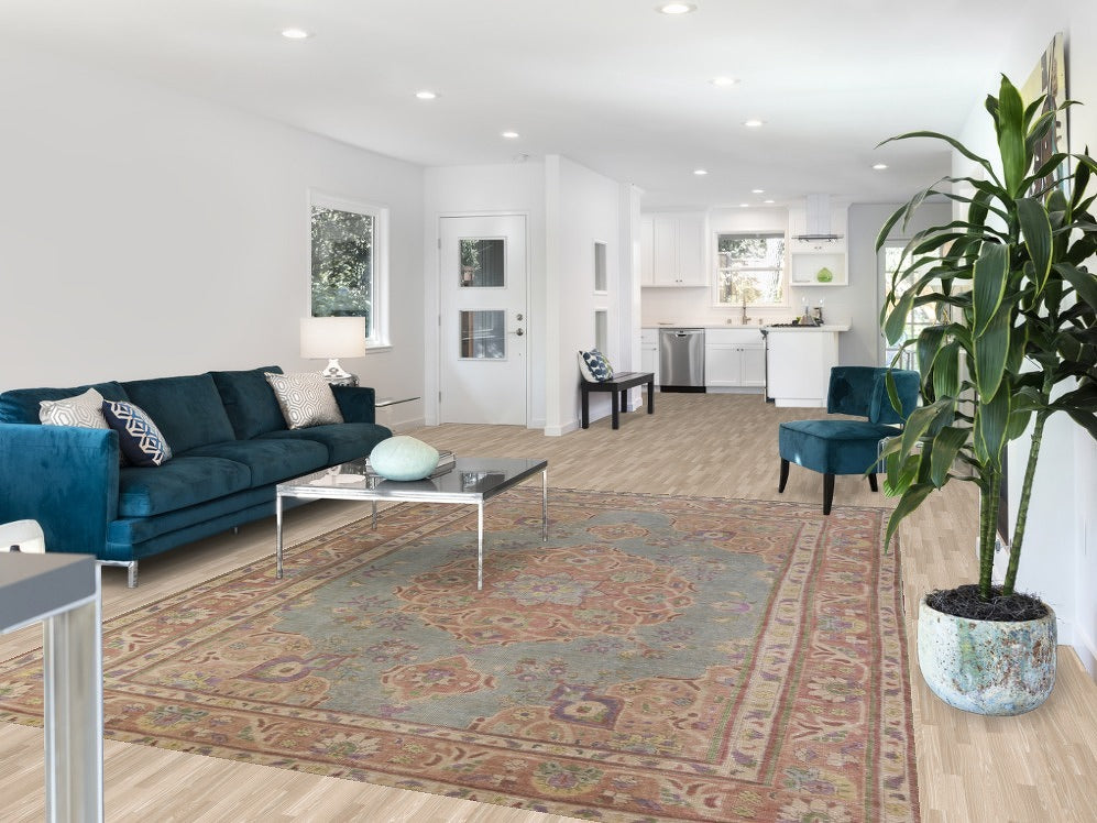 Light Blue Wool Tabriz Persian Area Rug 8x11