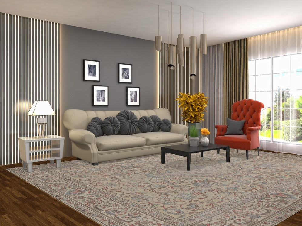 Floral Wool Tabriz Persian Area Rug 10x13