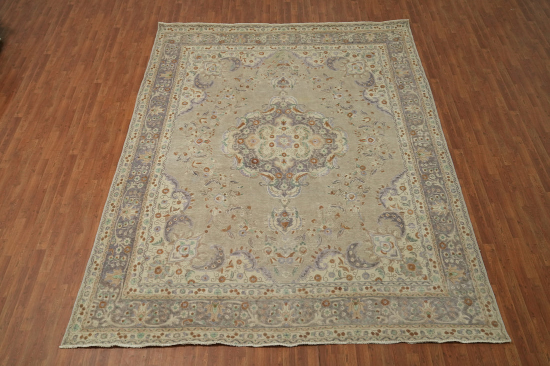 Vintage Wool Tabriz Persian Area Rug 10x13