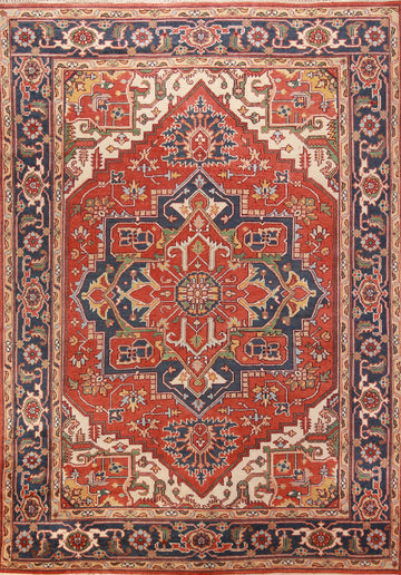 Orange Wool Heriz Serapi Oriental Area Rug 9x12