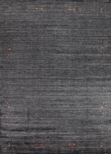 Charcoal Silk Gabbeh Oriental Area Rug 9x12