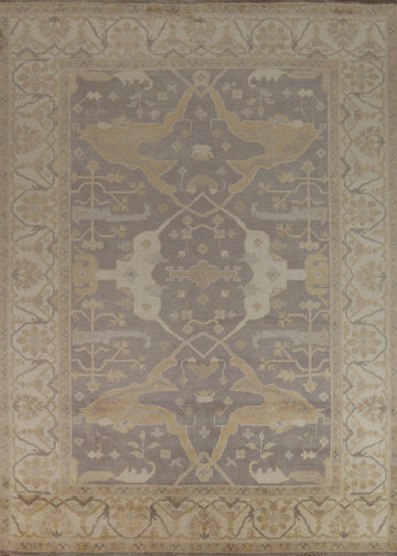 Earth Tone Wool Oushak Indian Area Rug 9x12