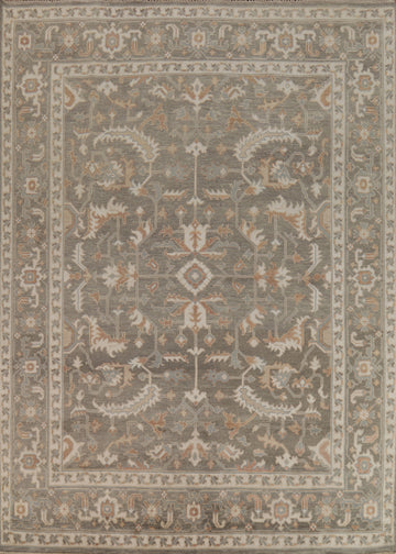 All-Over Floral Handmade Oushak Indian Area Rug 8x10