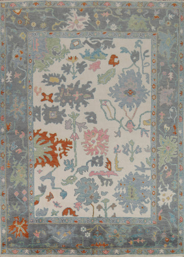 Handmade Ivory Oushak Indian Area Rug 8x10