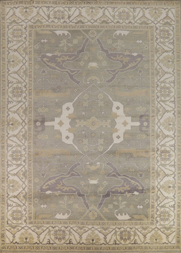 Earth Tone Wool Oushak Indian Area Rug 9x12