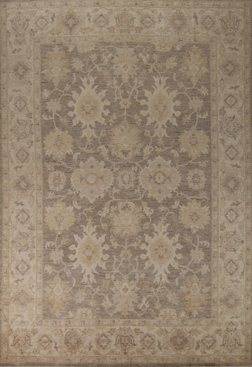 Vegetable Dye Brown Oushak Turkish Area Rug 9x12