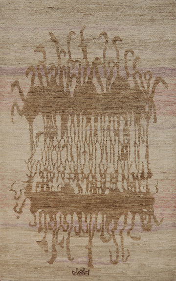 Vegetable Dye Wool Oushak Turkish Rug 4x6