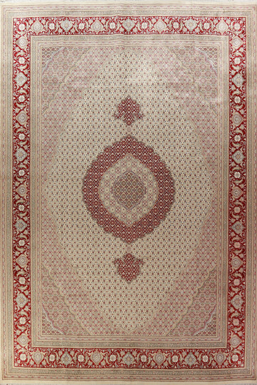 Medallion Wool Tabriz Mahi Oriental Large Rug 10x14